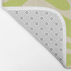 Modern Retro Liquid Swirl Abstract Pattern Light Lime Linden and Beige Bath Mat Gallery Image 2