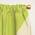 Modern Retro Liquid Swirl Abstract Pattern Light Lime Linden and Beige Window Curtain Gallery Image 2