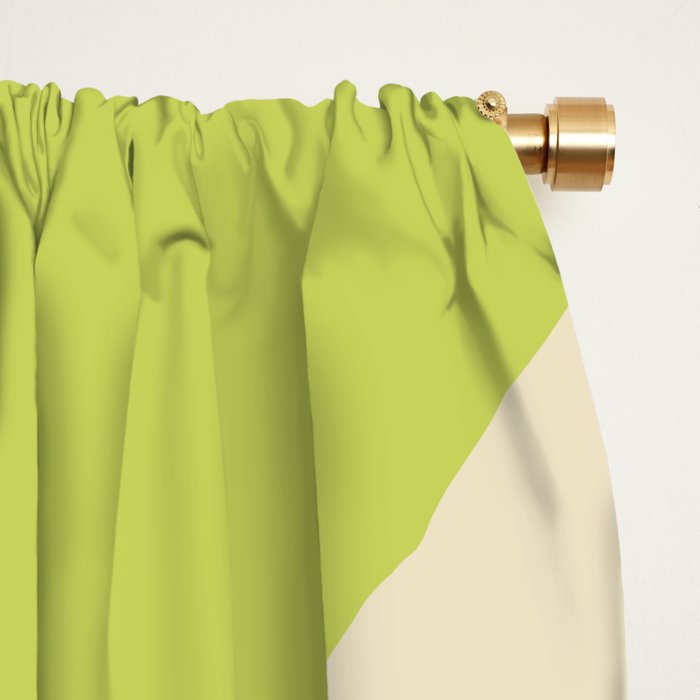 Modern Retro Liquid Swirl Abstract Pattern Light Lime Linden and Beige Window Curtain Gallery Image 2