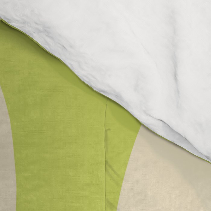 Modern Retro Liquid Swirl Abstract Pattern Light Lime Linden and Beige Comforter Gallery Image 4