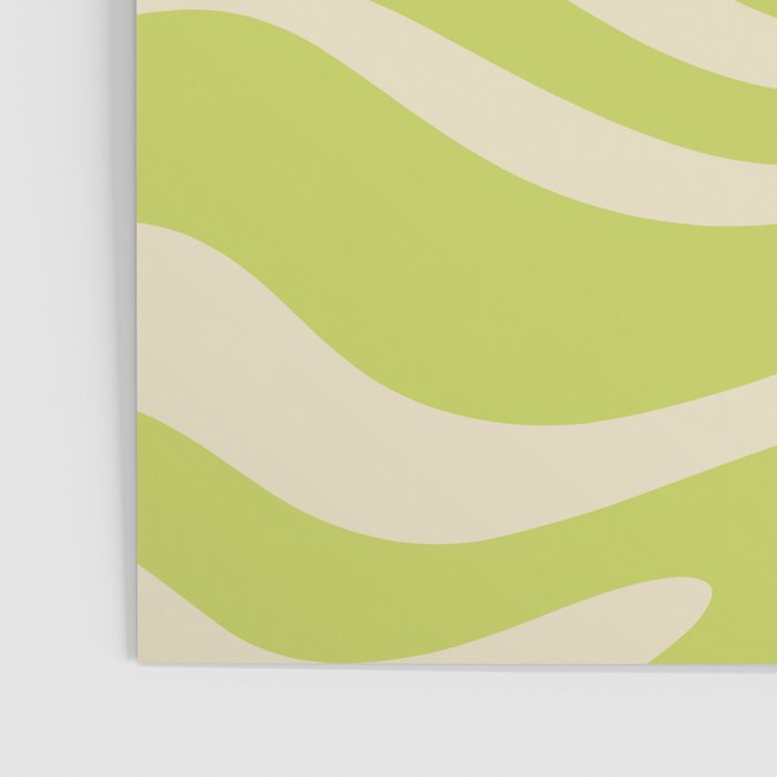 Modern Retro Liquid Swirl Abstract Pattern Light Lime Linden and Beige Poster Gallery Image 3