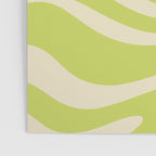 Modern Retro Liquid Swirl Abstract Pattern Light Lime Linden and Beige Poster Gallery Image 3