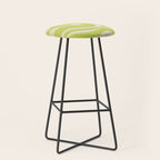 Modern Retro Liquid Swirl Abstract Pattern Light Lime Linden and Beige Stool Gallery Image 1