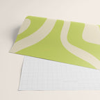 Modern Retro Liquid Swirl Abstract Pattern Light Lime Linden and Beige Wrapping Paper Gallery Image 2