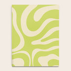 Modern Retro Liquid Swirl Abstract Pattern Light Lime Linden and Beige Notebook Gallery Image 4