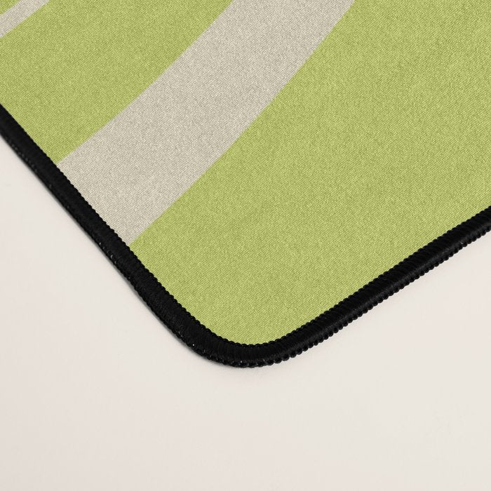 Modern Retro Liquid Swirl Abstract Pattern Light Lime Linden and Beige Desk Mat Gallery Image 4