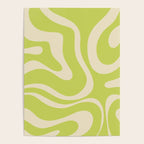 Modern Retro Liquid Swirl Abstract Pattern Light Lime Linden and Beige Poster Gallery Image 4