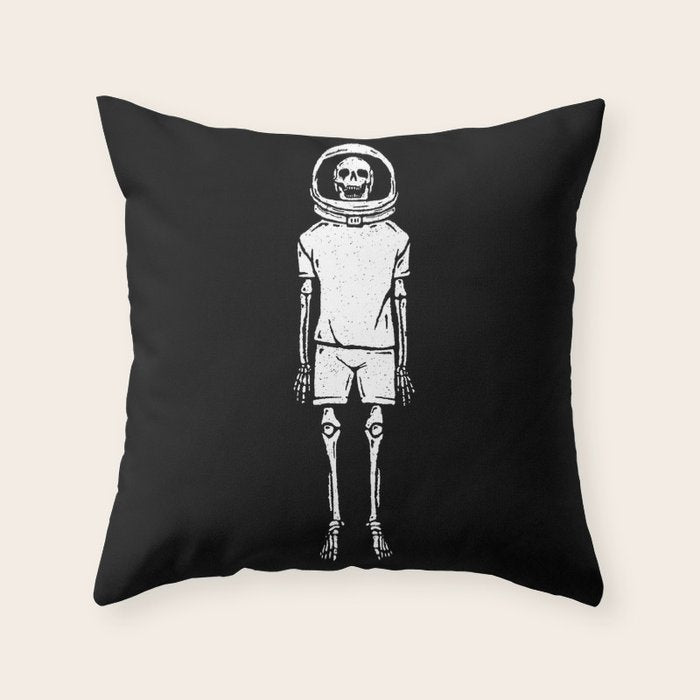 Skeleton want to be Asronaut Throw Pillow Gallery Image 6