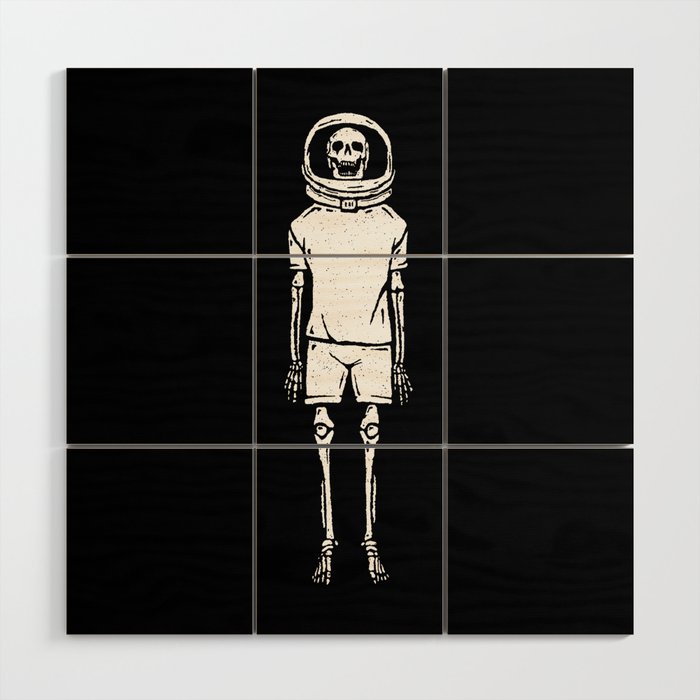 Skeleton want to be Asronaut Wood Wall Art Gallery Image 1