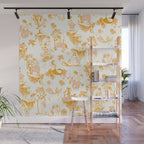 Honey, Pink & Gold Zodiac Toile Pattern. A Great Gift Idea For Astrology Fans! Wall Mural Gallery Image 1