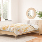Honey, Pink & Gold Zodiac Toile Pattern. A Great Gift Idea For Astrology Fans! Duvet Cover Gallery Image 2