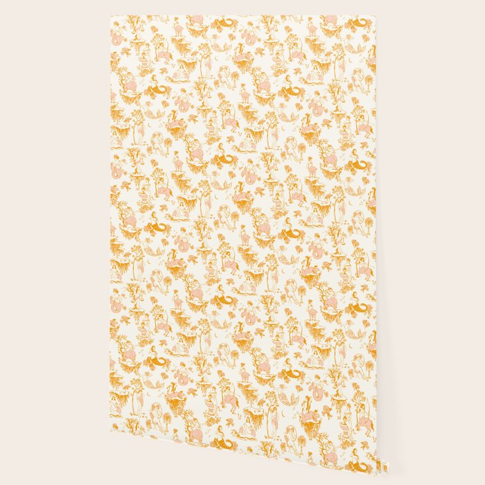 Honey, Pink & Gold Zodiac Toile Pattern. A Great Gift Idea For Astrology Fans! Wallpaper Gallery Image 2