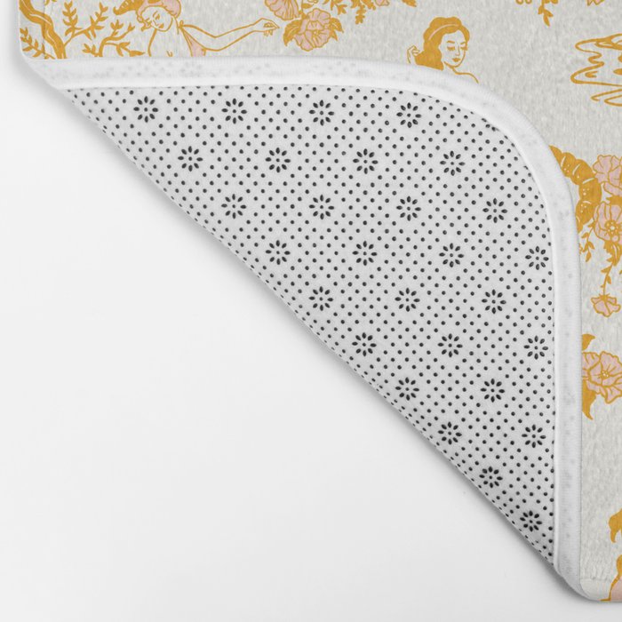 Honey, Pink & Gold Zodiac Toile Pattern. A Great Gift Idea For Astrology Fans! Bath Mat Gallery Image 2