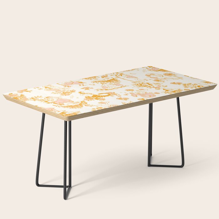 Honey, Pink & Gold Zodiac Toile Pattern. A Great Gift Idea For Astrology Fans! Coffee Table Gallery Image 1