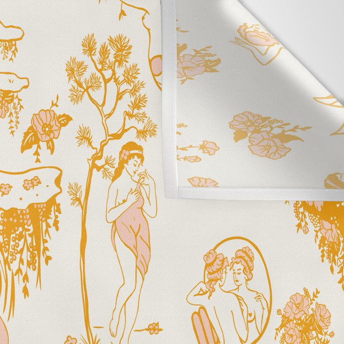 Honey, Pink & Gold Zodiac Toile Pattern. A Great Gift Idea For Astrology Fans! Wall Tapestry Gallery Image 3