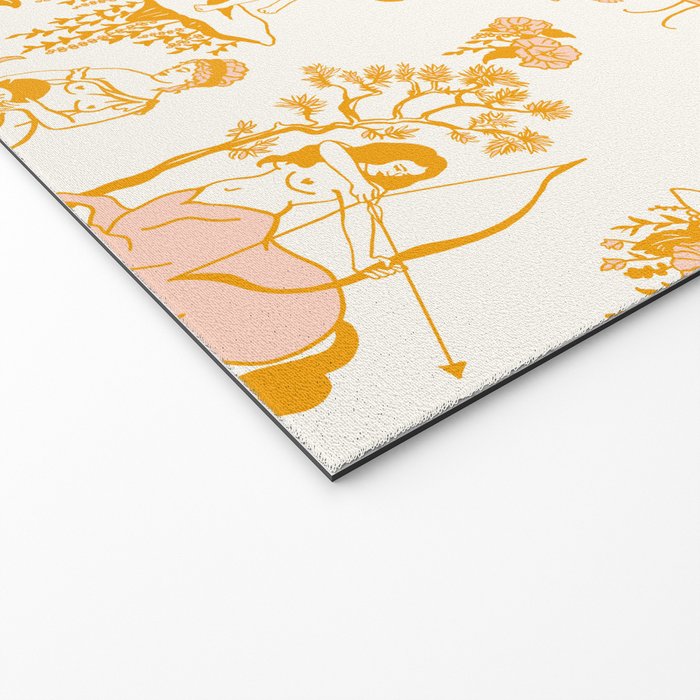 Honey, Pink & Gold Zodiac Toile Pattern. A Great Gift Idea For Astrology Fans! Welcome Mat Gallery Image 2