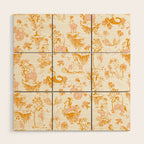 Honey, Pink & Gold Zodiac Toile Pattern. A Great Gift Idea For Astrology Fans! Wood Wall Art Gallery Image 1