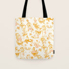 Honey, Pink & Gold Zodiac Toile Pattern. A Great Gift Idea For Astrology Fans! Tote Bag Gallery Image 1