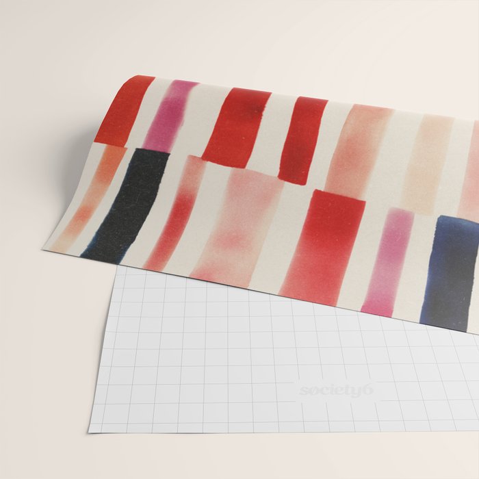 Stripe Pattern in Warm Red Pink and Ochre Wrapping Paper Gallery Image 2