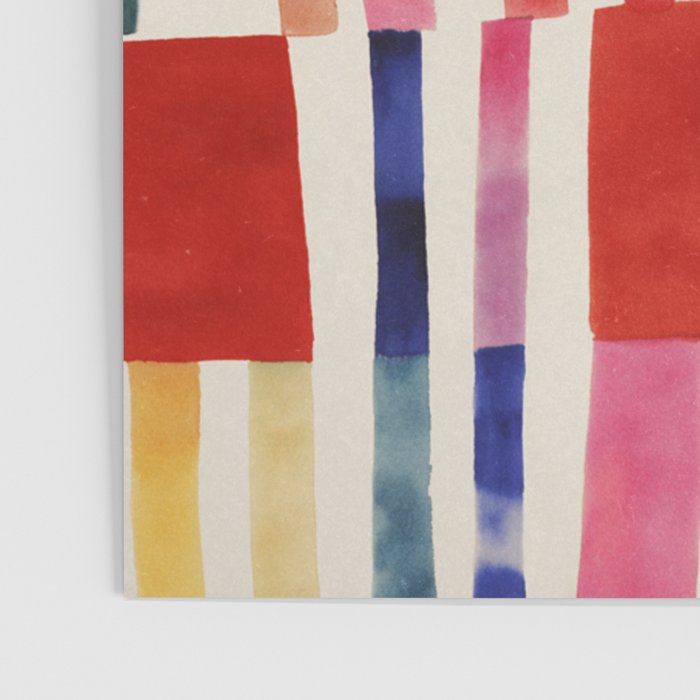 Stripe Pattern in Warm Red Pink and Ochre Poster Gallery Image 3