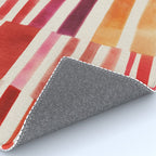 Stripe Pattern in Warm Red Pink and Ochre Rug Gallery Image 4