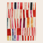 Stripe Pattern in Warm Red Pink and Ochre Poster Gallery Image 4