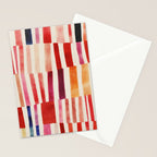 Stripe Pattern in Warm Red Pink and Ochre Stationery Card Gallery Image 2