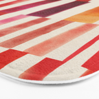 Stripe Pattern in Warm Red Pink and Ochre Bath Mat Gallery Image 3