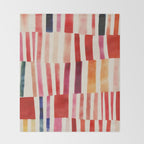 Stripe Pattern in Warm Red Pink and Ochre Throw Blanket Gallery Image 2