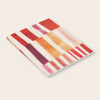 Stripe Pattern in Warm Red Pink and Ochre Notebook Gallery Image 2