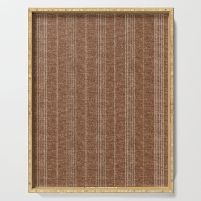 ivy stripes - warm brown Serving Tray Gallery Image 1