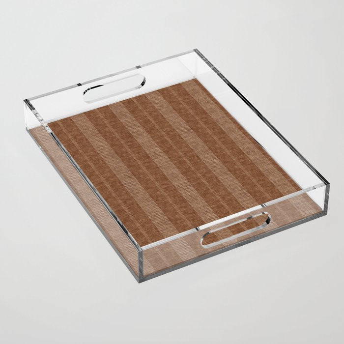 ivy stripes - warm brown Acrylic Tray Gallery Image 1