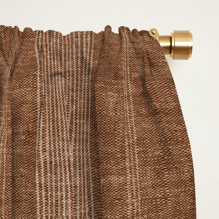 ivy stripes - warm brown Window Curtain Gallery Image 2
