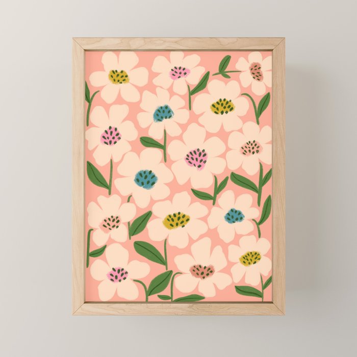 Blossom - Color fun Peach Mini Art Print Gallery Image 1