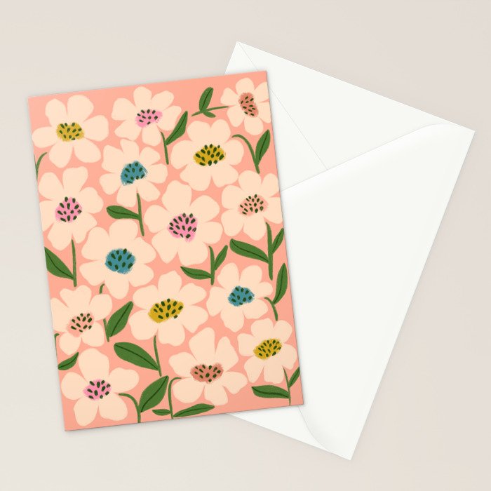 Blossom - Color fun Peach Stationery Card Gallery Image 2