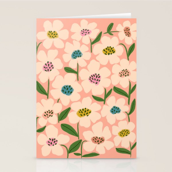 Blossom - Color fun Peach Stationery Card Gallery Image 2
