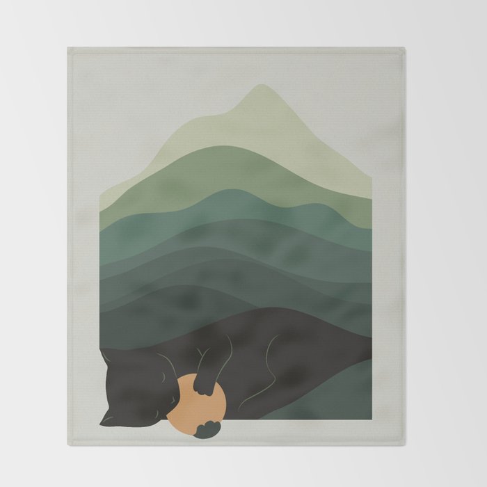 Cat Landscape 8B: Where does the Sun go? Throw Blanket Gallery Image 2