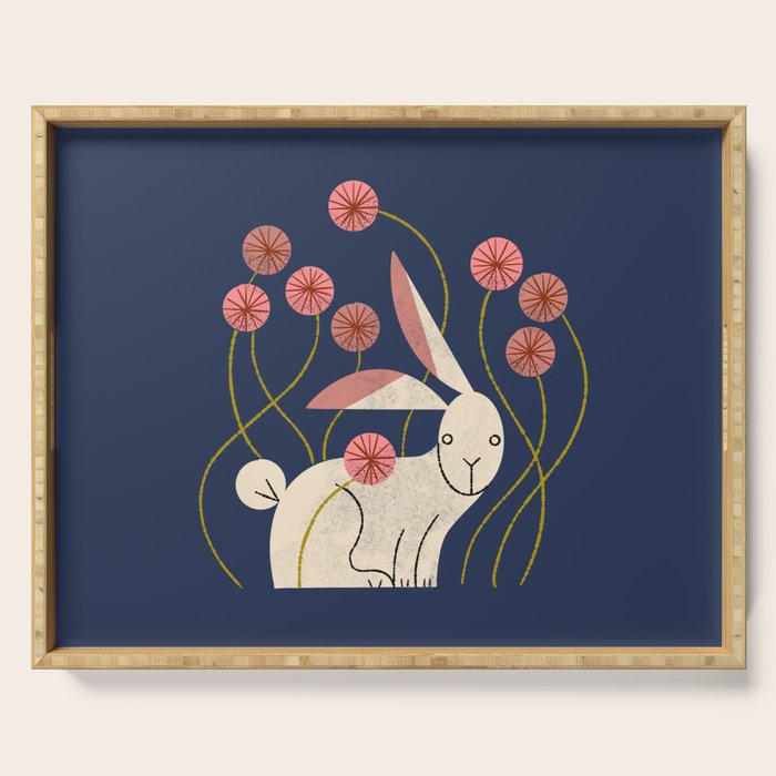 Rabbit And Wildflowers Serving Tray Gallery Image 1