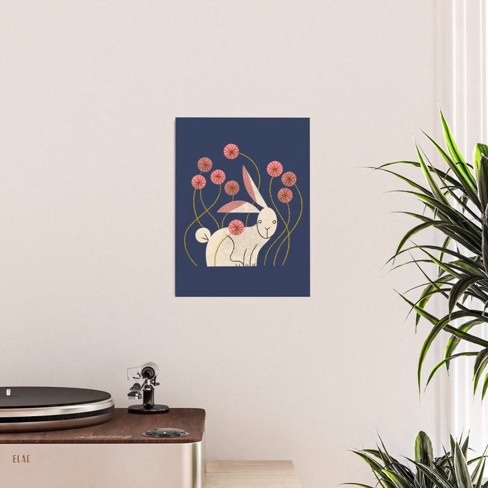 Rabbit And Wildflowers Poster Gallery Image 2