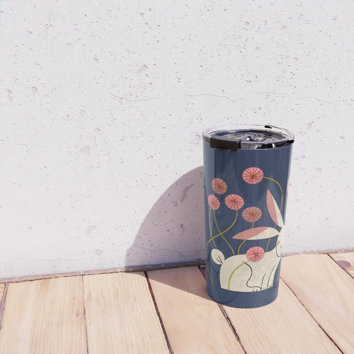 Rabbit And Wildflowers Travel Mug Gallery Image 4