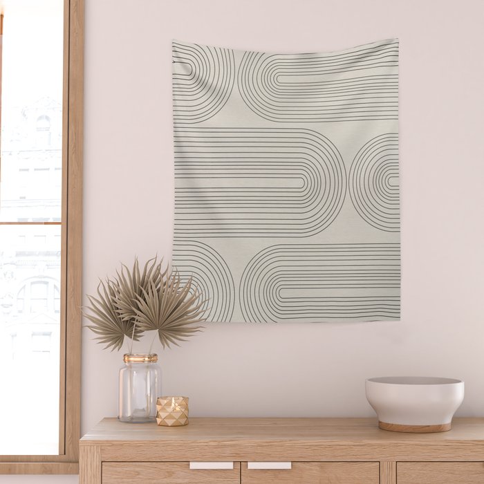 Minimalist, Line Art Modern Wall Tapestry Gallery Image 2