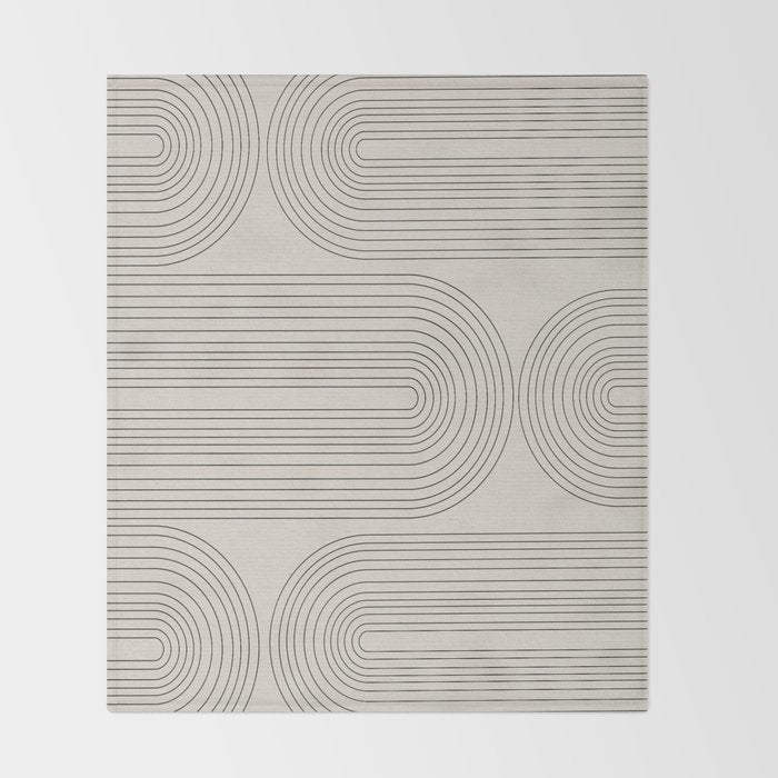 Minimalist, Line Art Modern Throw Blanket Gallery Image 2