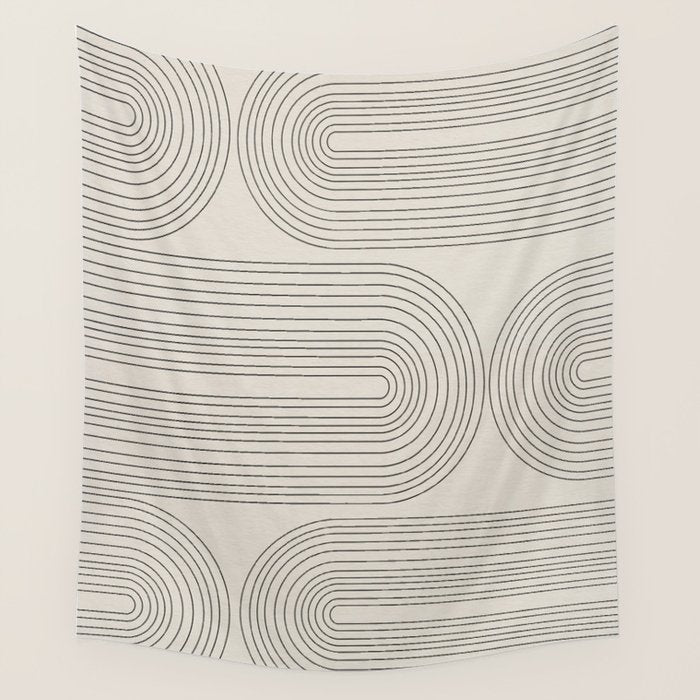 Minimalist, Line Art Modern Wall Tapestry Gallery Image 4