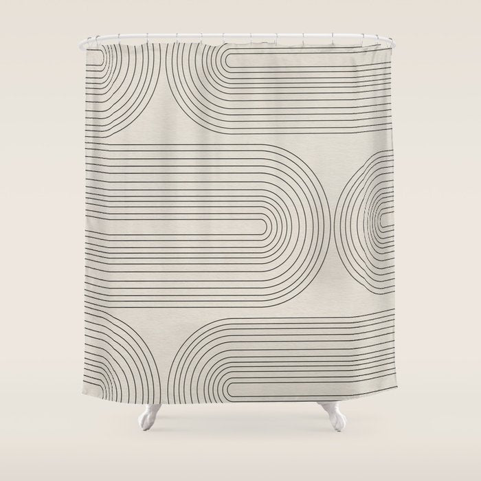 Minimalist, Line Art Modern Shower Curtain Gallery Image 1