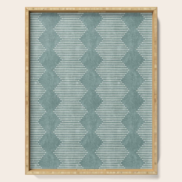 mudcloth diamonds - dusty blue Serving Tray Gallery Image 1