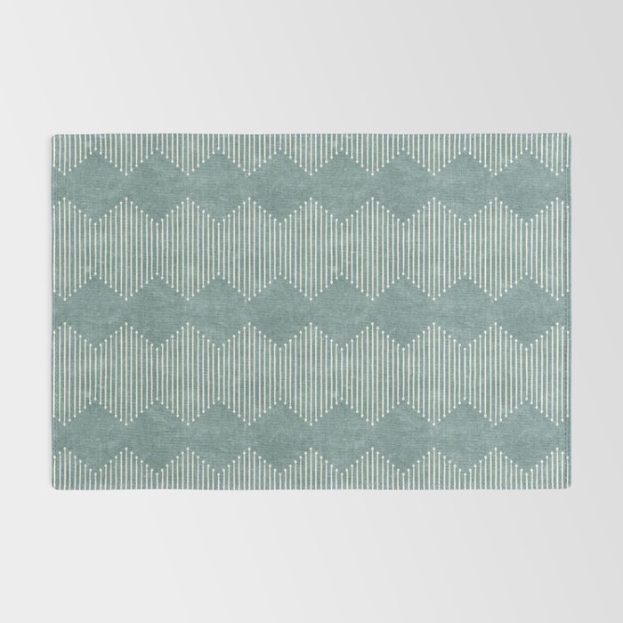 mudcloth diamonds - dusty blue Rug Gallery Image 2