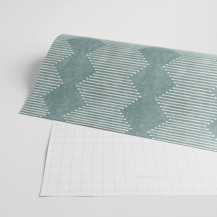 mudcloth diamonds - dusty blue Wrapping Paper Gallery Image 2