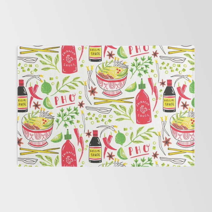 Vietnamese Pho Soup Sriracha Rug Gallery Image 2