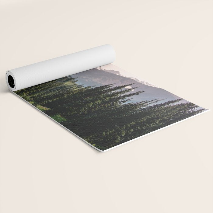 Mount Rainier Summer Adventure X - Pacific Northwest Mountain Landscape Yoga Mat Gallery Image 2