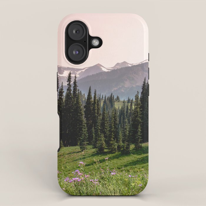 Mount Rainier Summer Adventure X - Pacific Northwest Mountain Landscape iPhone Case Gallery Image 1